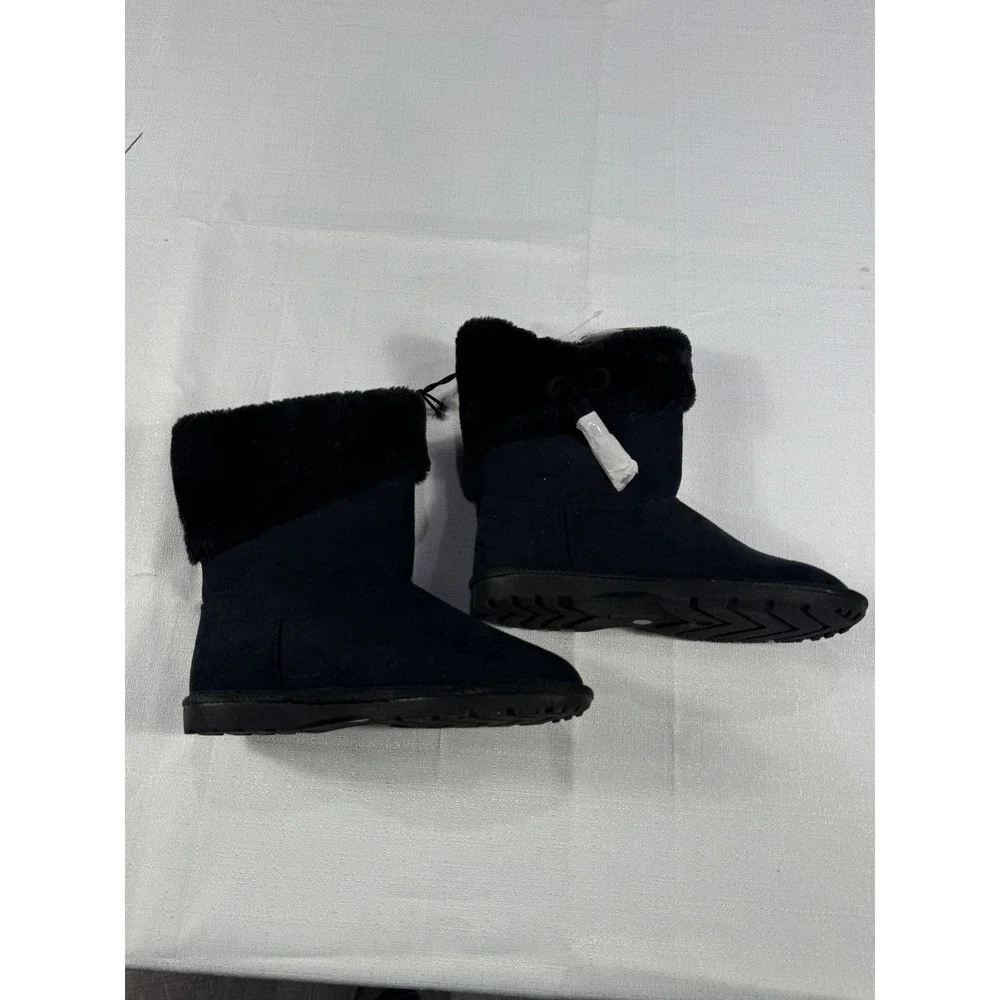 Arizona Jean Co. Black Faux Fur Winter Snow‎ Boots Girls Size
